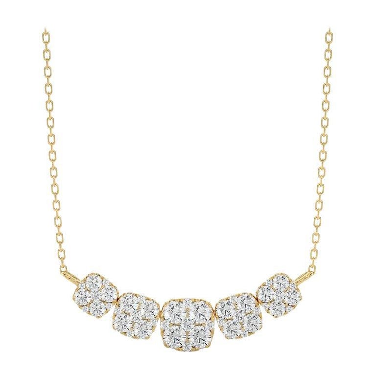 Collana Moonlight Cluster: 1,1 carati di diamanti in oro giallo 14k