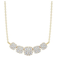 Moonlight Cluster Necklace: 1.1 Carat Diamonds in 18k Yellow Gold