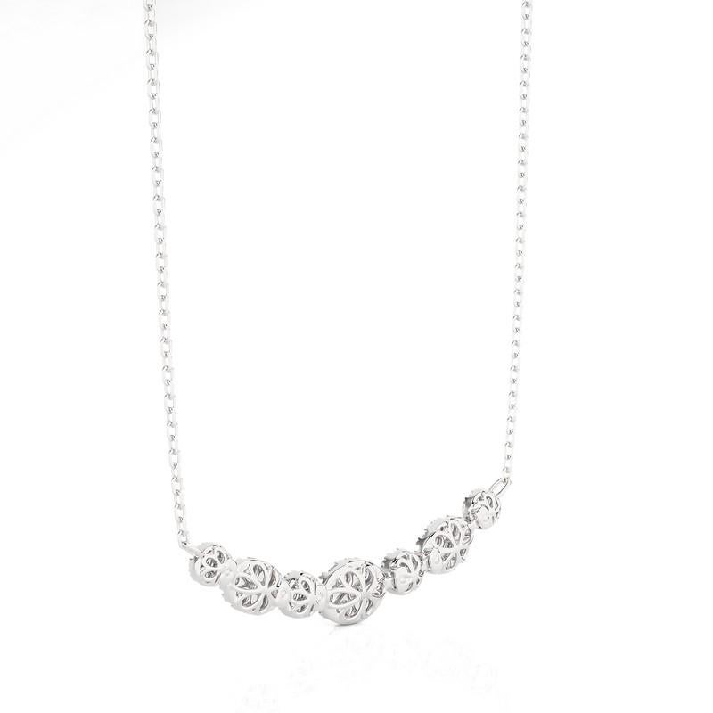 Moonlight Cluster-Halskette: 1,2 Karat Diamanten in 14k Weißgold (Moderne) im Angebot