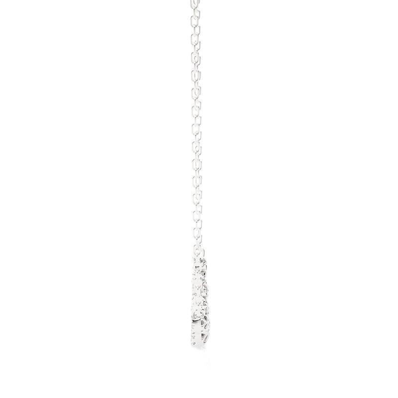 Modern Moonlight Cluster Necklace: 1.2 Carat Diamonds in 14k White Gold For Sale