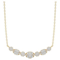 Moonlight Cluster Necklace: 1.2 Carat Diamonds in 14k Yellow Gold
