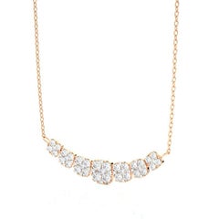 Moonlight Cluster Necklace: 1.3 Carat Diamonds in 14k Rose Gold