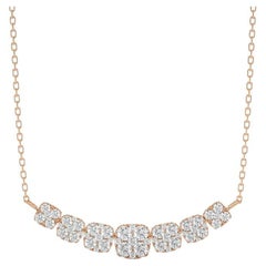 Moonlight Cluster Necklace: 1.3 Carat Diamonds in 14k Rose Gold