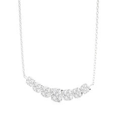 Moonlight Cluster Necklace: 1.3 Carat Diamonds in 14k White Gold
