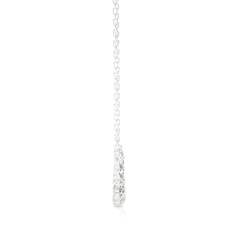 Round Cut Moonlight Cluster Necklace: 1.3 Carat Diamonds in 14k White Gold For Sale