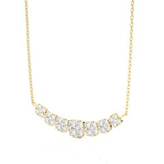 Moonlight Cluster Necklace: 1.3 Carat Diamonds in 14k Yellow Gold