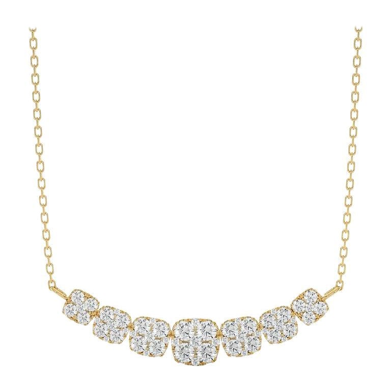 Collana Moonlight Cluster: 1,3 carati di diamanti in oro giallo 18k