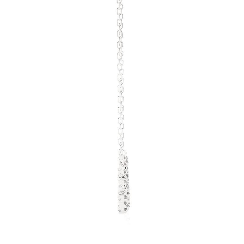 Modern Moonlight Cluster Necklace: 1.4 Carat Diamonds in 14k White Gold For Sale
