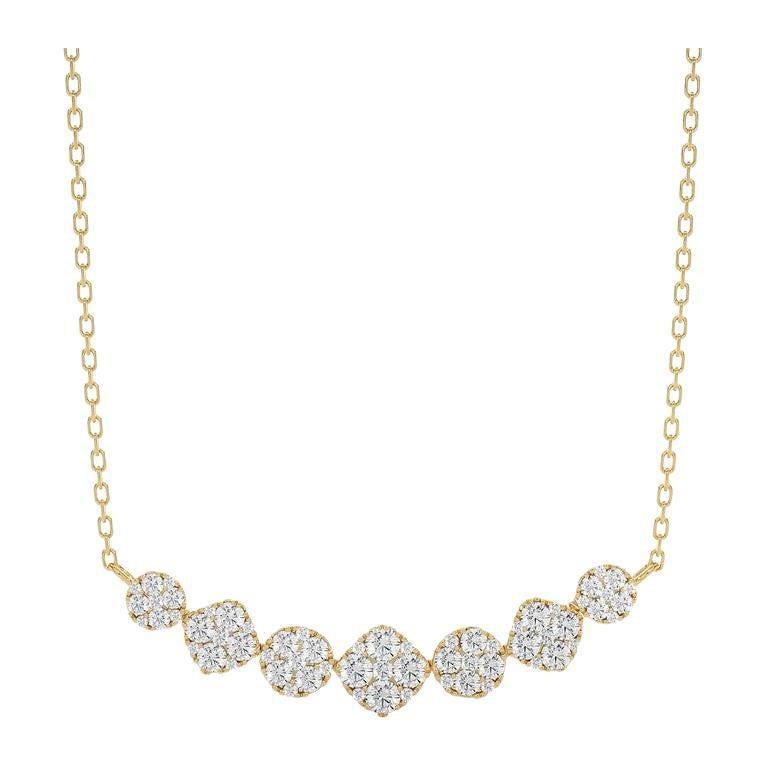 Collana Moonlight Cluster: 1,4 carati di diamanti in oro giallo 18k