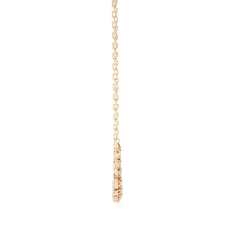 Round Cut Moonlight Cluster Necklace: 2 Carat Diamonds in 14k Rose Gold For Sale
