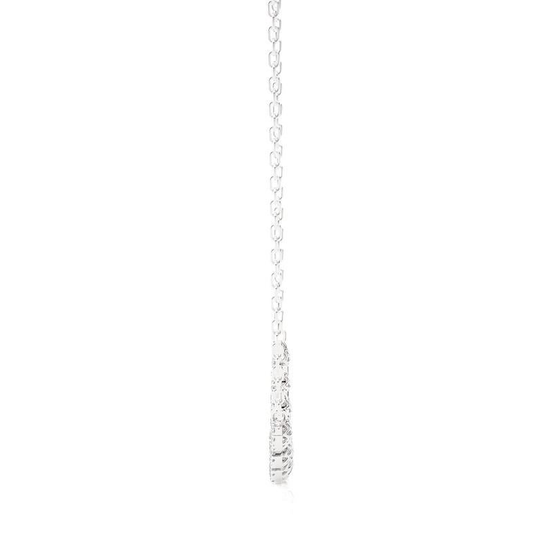 Round Cut Moonlight Cluster Necklace: 2 Carat Diamonds in 14k White Gold For Sale