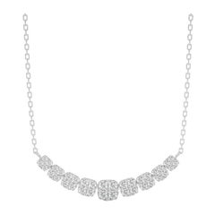Moonlight Cluster-Halskette: 2 Karat Diamanten in 14k Weißgold