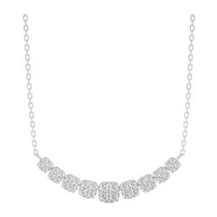 Collier grappe de diamants de 2 carats en or blanc 18 carats