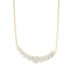 Moonlight Cluster Necklace: 2 Carat Diamonds in 18k Yellow Gold