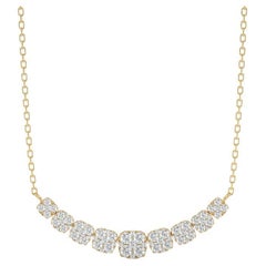 Moonlight Cluster Necklace: 2 Carat Diamonds in 18k Yellow Gold