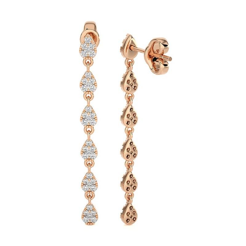 Panoramica:
Gli orecchini lunghi della Collezione Moonlight sono un paio di splendidi orecchini realizzati in oro rosa 14K. Con un peso totale di 0,49 carati di diamanti, questi orecchini sono progettati per aggiungere un tocco di raffinatezza e