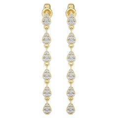0.49 Ctw round diamonds Moonlight collection 14K Yellow gold Dangling earrings