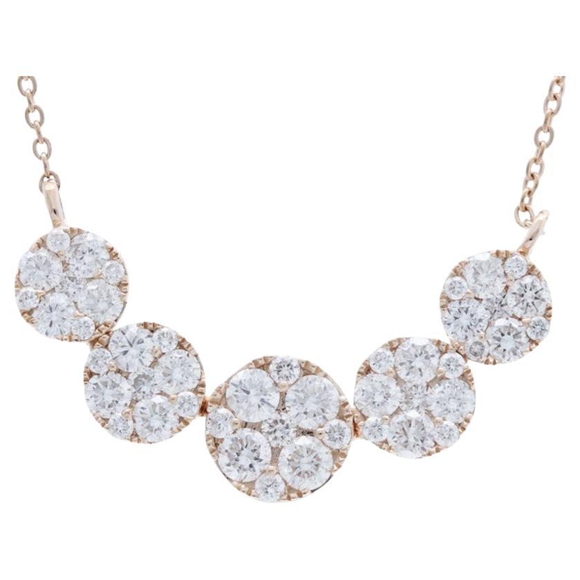 Moonlight Collection'S - Collana in oro rosa 14K con 5 grappoli rotondi (0,9 ctw di diamanti)
