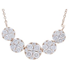 Moonlight Collection- 5 runde Cluster 14K Rose Gold Halskette (0,9 ctw Diamanten)