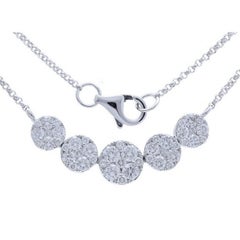 The Collective- Collier en or blanc 14K avec 5 diamants ronds en grappe (0,9 ctw de diamants)