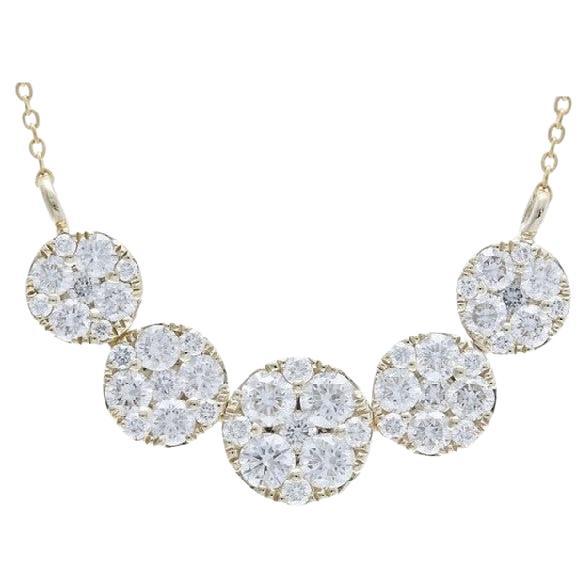 Moonlight Collection-5 Round Cluster 14K Gelbgold Halskette (0,9 ctw Diamanten)