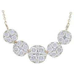 Moonlight Collection-5 Round Cluster 14K Gelbgold Halskette (0,9 ctw Diamanten)