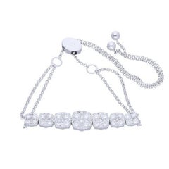 Bracelet Bolo de la collection Moonlight : or blanc 14 carats avec diamants de 1,35 carat