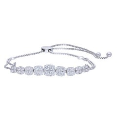 Bracciale Bolo Moonlight Collection'S: oro bianco 14K con diamanti da 1,6 carati