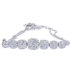 Moonlight Collection Bolo Bracelet: 14K White Gold with 1.6 Carat Diamonds