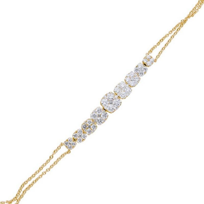 Modern Moonlight Collection Bracelet: 14K Yellow Gold with 1.6 Carat Diamonds For Sale