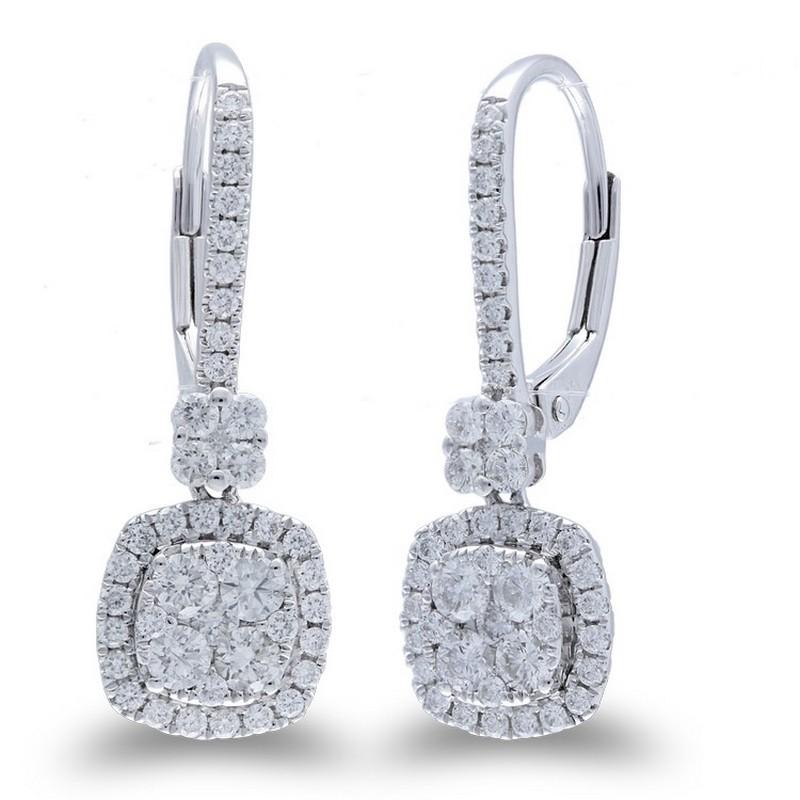Diamonds: The earrings are adorned with a stunning cluster of 86 round diamonds, meticulously set to maximize brilliance and sparkle. Each diamond is carefully selected for its exceptional quality and fire, ensuring a mesmerizing display of light