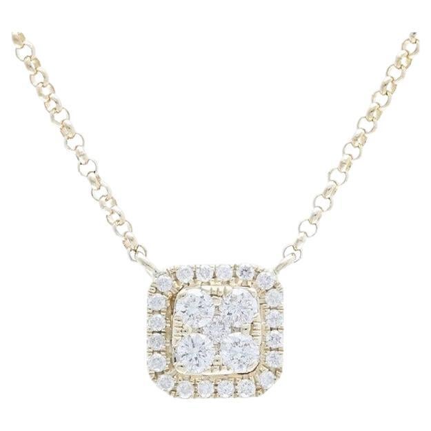 Pendentif grappe coussin de la collection Moonlight : diamant 0,22 carat en or jaune 18 carats