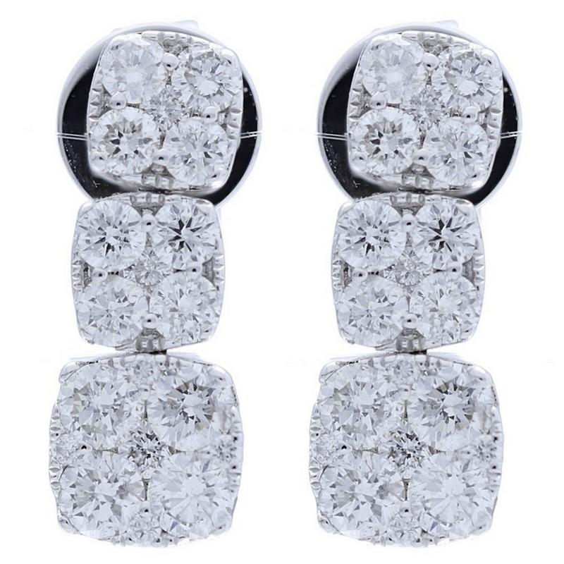 Modern Moonlight Collection Dangling Earring 1 Ct Diamond in 14K White Gold For Sale