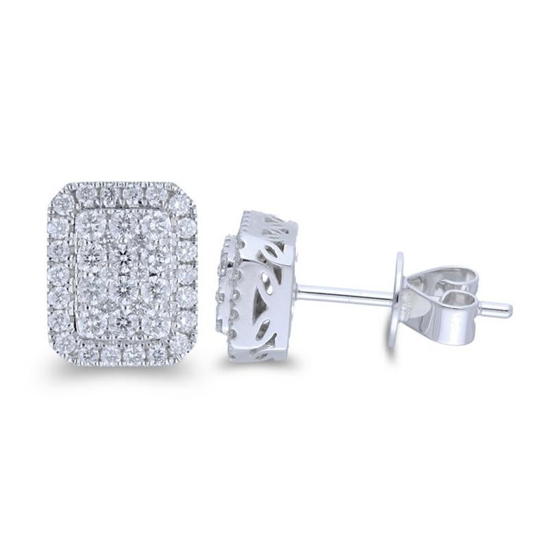 Diamond Total Carat Weight: Make a statement with the Moonlight Collection Earring Cushion Studs, showcasing a total carat weight of 0.58 carats. These stunning studs feature an arrangement of 80 round diamonds meticulously set to create a