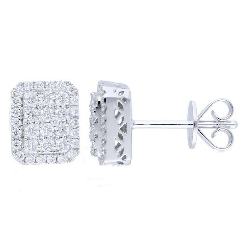 Diamond Total Carat Weight: Elevate your elegance with the Moonlight Collection Earring Cushion Studs, featuring a total carat weight of 0.8 carats. These exquisite studs boast a cluster of 80 round diamonds arranged in a captivating cushion