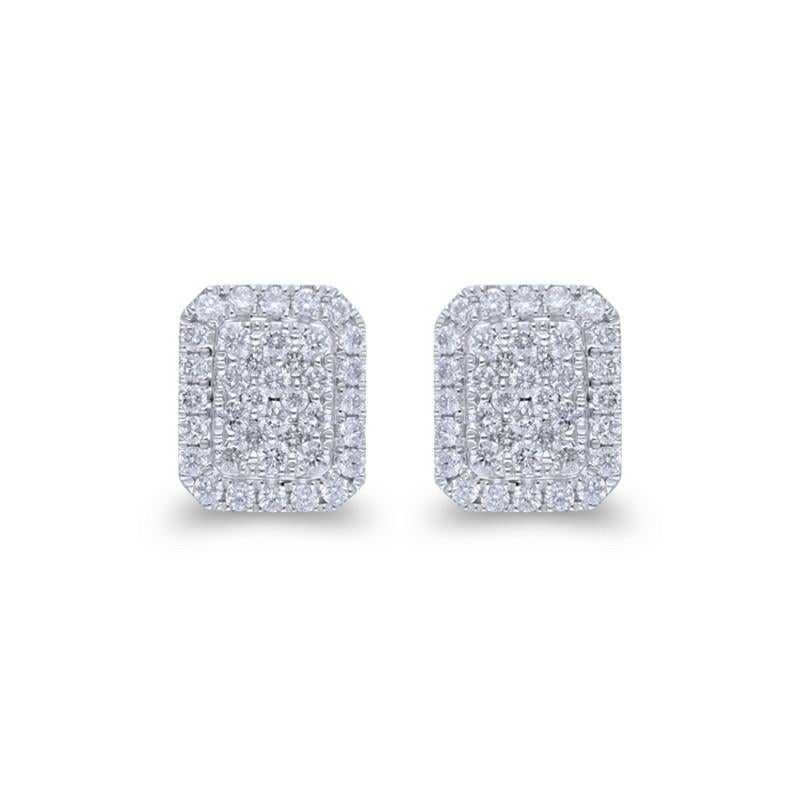 Moderne Clous d'oreilles collection Moonlight : diamants 0,36 carat en or blanc 14 carats en vente