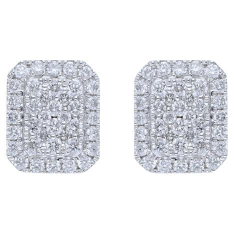Moonlight Collection Earring Studs: 0.36 Carat Diamonds in 14K White Gold