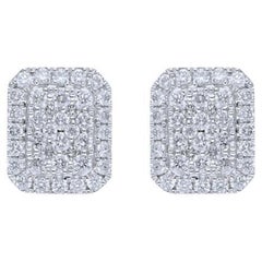 Moonlight Collection Earring Studs: 0.36 Carat Diamonds in 14K White Gold