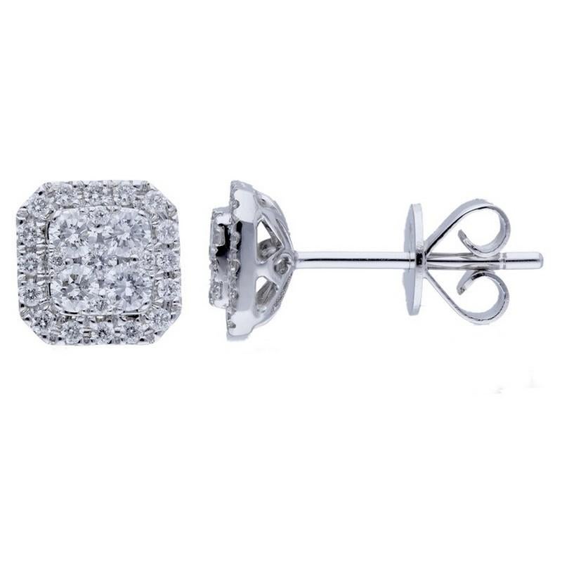 Moderne Clous d'oreilles collection Moonlight : diamants 0,57 carat en or blanc 14 carats en vente