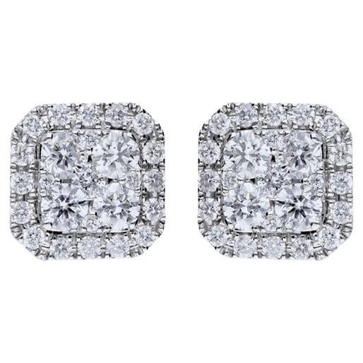Clous d'oreilles collection Moonlight : diamants 0,57 carat en or blanc 14 carats en vente