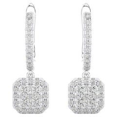 Moonlight Collection Earring Studs: 0.74 Carat Diamonds in 14K White Gold