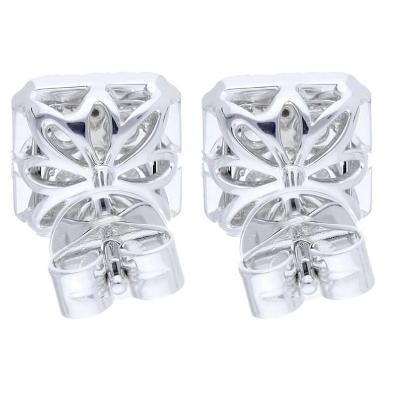 Round Cut Moonlight Collection Earring Studs: 0.78 Carat Diamonds in 14K White Gold For Sale