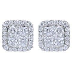 Moonlight Collection Earring Studs: 0.78 Carat Diamonds in 14K White Gold