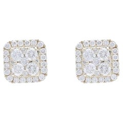 Moonlight Collection Earring Studs: 0.78 Carat Diamonds in 14K Yellow Gold