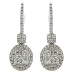 Ovaler Cluster-Ohrring aus der Moonlight-Kollektion: 1,58 Karat Diamanten in 18 Karat Weißgold