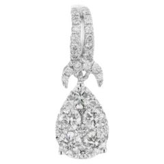 Moonlight Collection Pear Cluster Earrings: 0.46 Carat Diamond in 14K White Gold