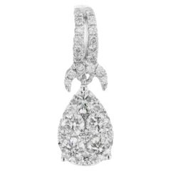 Boucles d'oreilles en or blanc 14 carats collection Moonlight : diamants en forme de poire de 0,46 carat