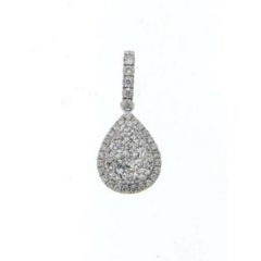Moonlight Collection Pear Cluster Pendant: 1.05 Carat Diamonds in 14K White Gold