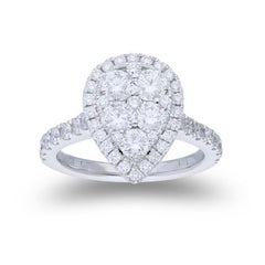 Moonlight Kollektion Birnen-Cluster-Ring: 1,2 Karat Diamanten in 14K Weißgold