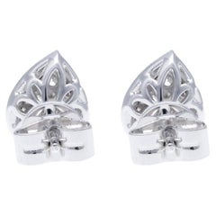 Moonlight Collection Pear Cluster Studs: 0.58 Carat Diamonds in 14K White Gold